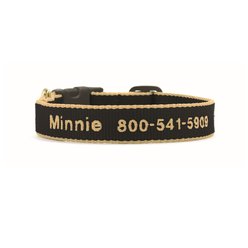 Up Country Color Market Personalized Dog Collar, Black/Tan, Small: 9 to 15-in neck, 5/8-in wide