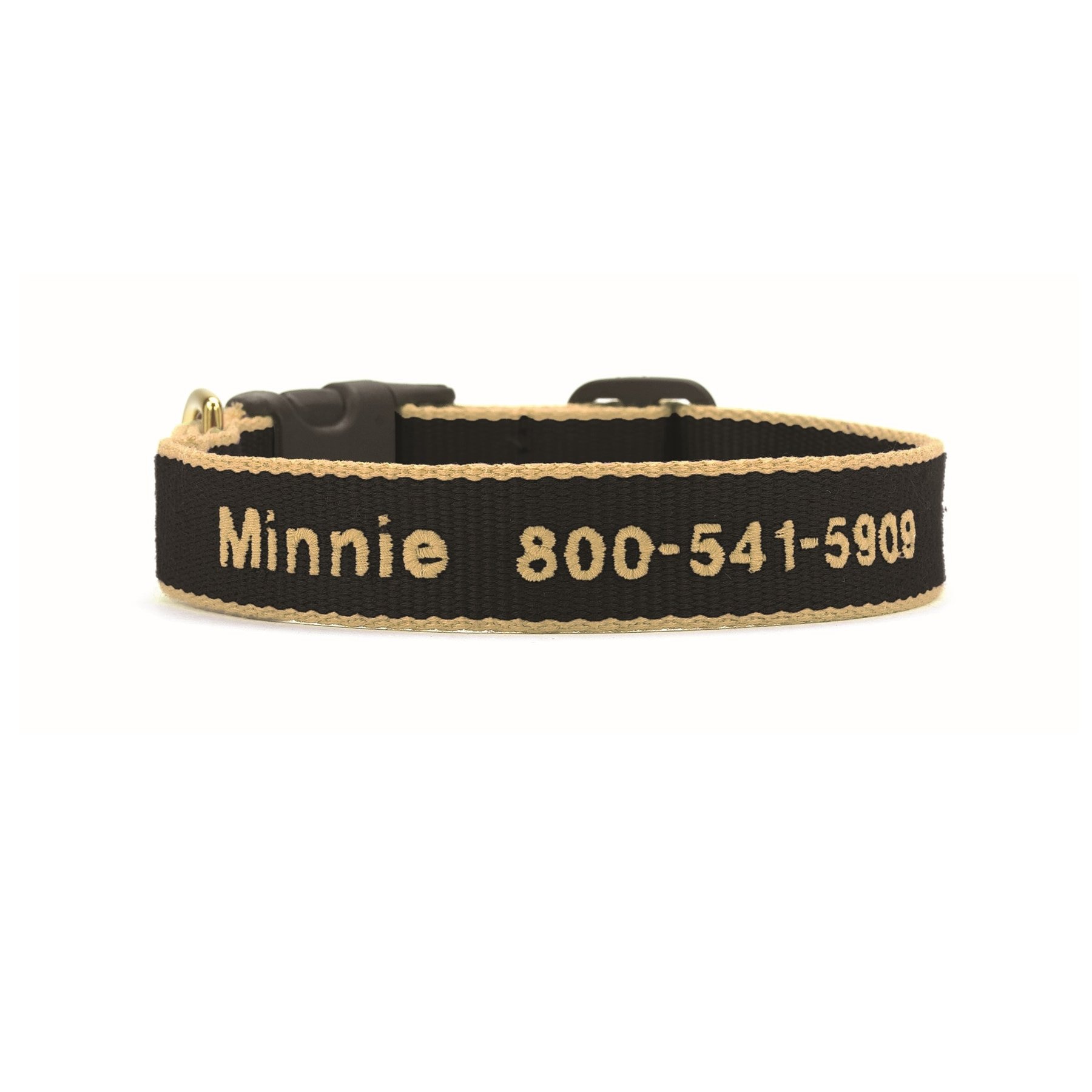 Up Country Color Market Personalized Dog Collar, Black/Tan, Large: 15 to 21-in neck, 1-in wide