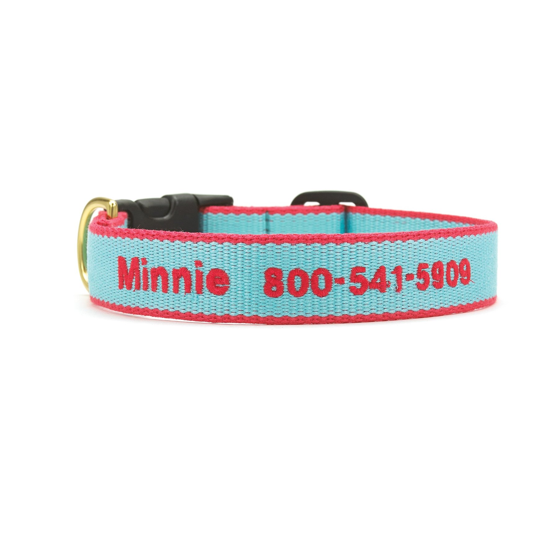 Up Country Color Market Personalized Dog Collar, Aqua/Coral, XX-Large: 21 to 27-in neck, 1-in wide