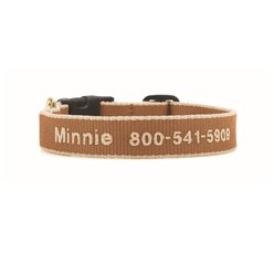 Up Country Color Market Personalized Dog Collar, Camel/Cream, Medium: 12 to 18-in neck, 1-in wide