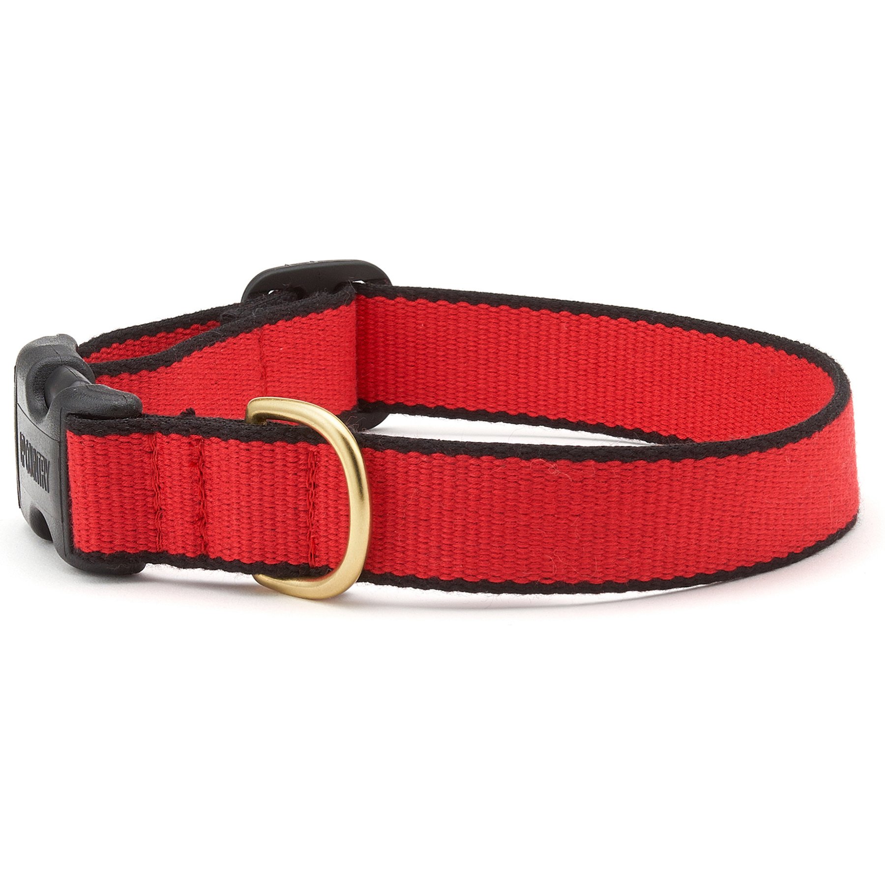 Up Country Color Market Adjustable Dog Collar, Red/Black, Medium: 12 to 18-in neck, 1-in wide