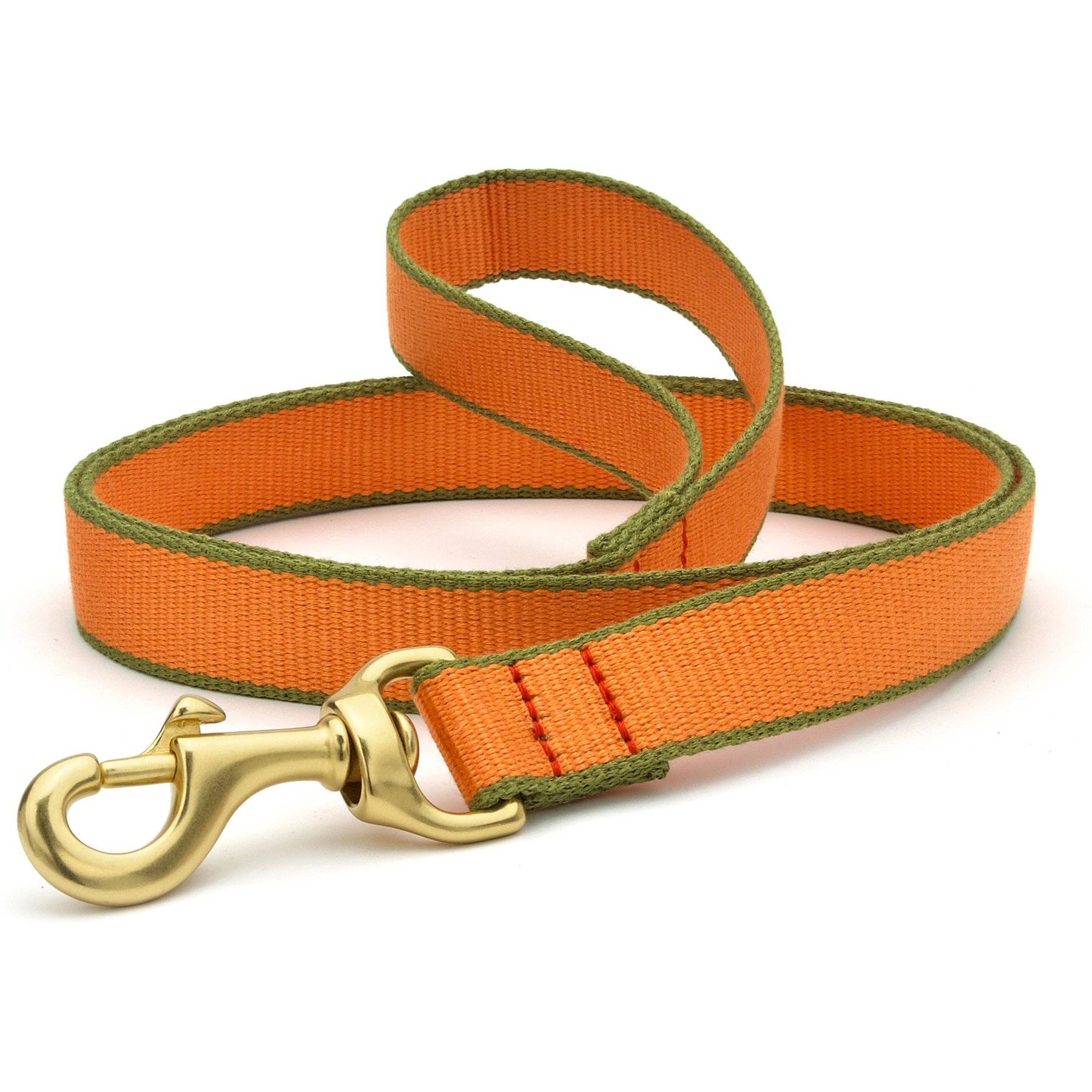 Up Country Color Market Lead Dog Leash with D-Ring, Tangerine/Pine, 5-ft long, 1-in wide