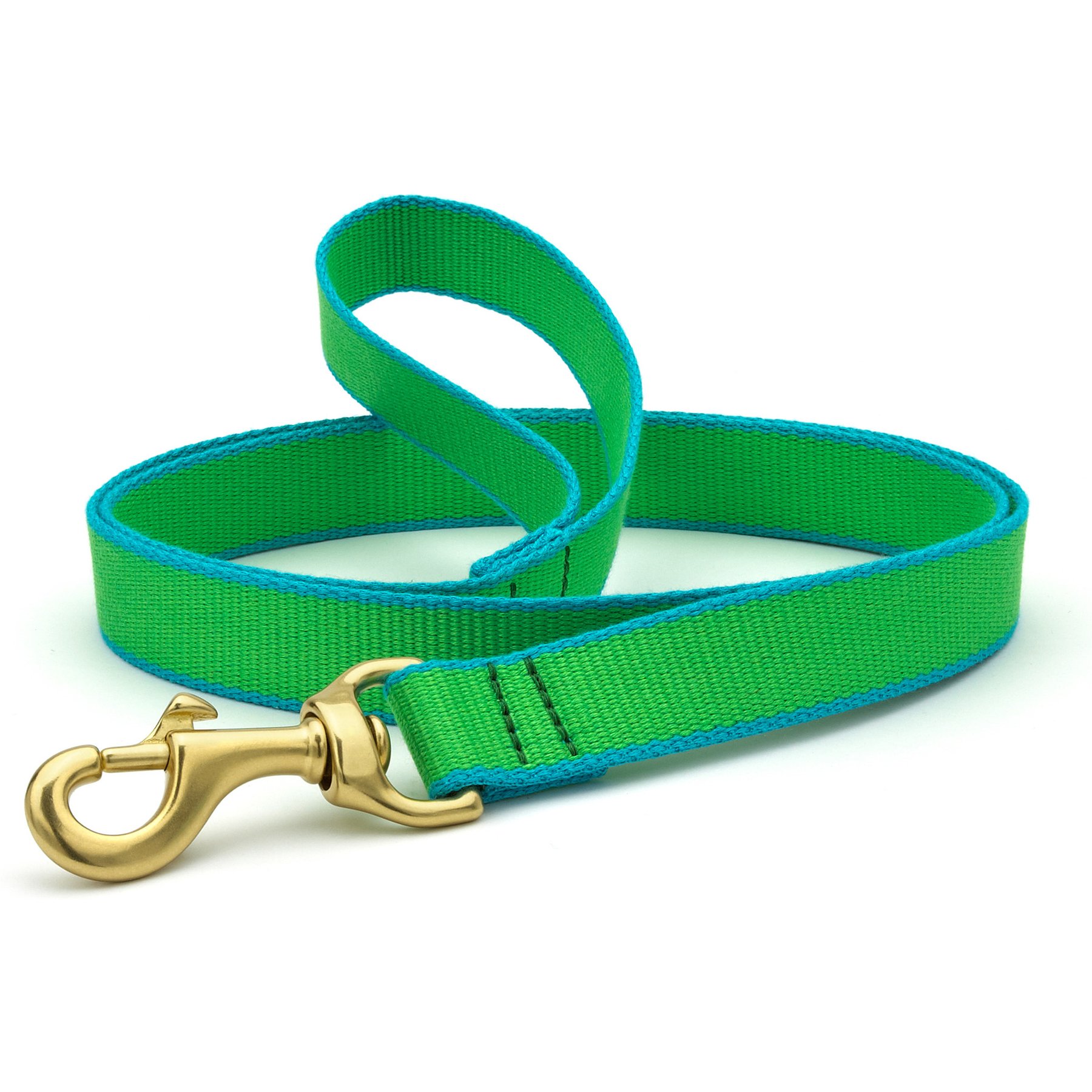 Up Country Color Market Lead Dog Leash with D-Ring, Lime/Aqua, 5-ft long, 1-in wide