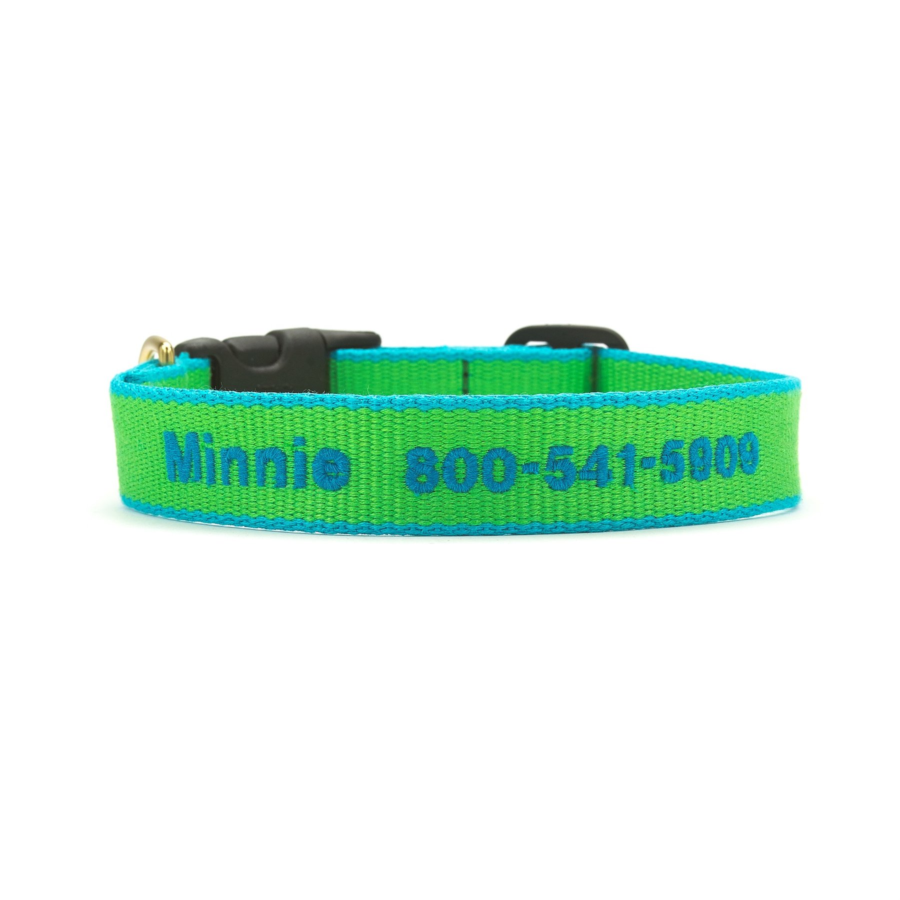 Up Country Color Market Personalized Dog Collar, Lime/Aqua, X-Large: 18 to 24-in neck, 1-in wide