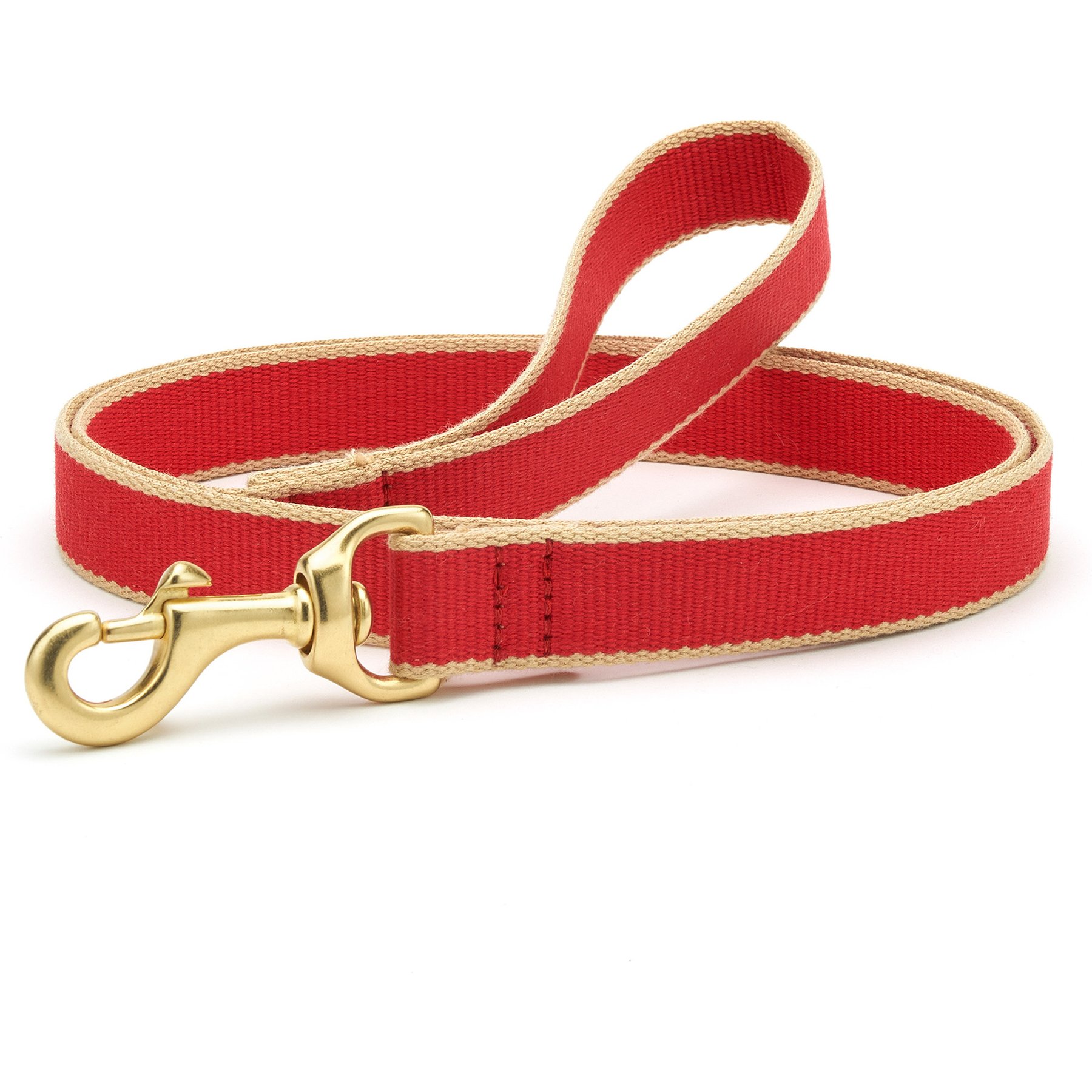 Up Country Color Market Lead Dog Leash with D-Ring, Red/Tan, 5-ft long, 1-in wide
