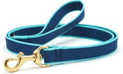 Up Country Color Market Lead Dog Leash with D-Ring, Navy/Aqua, 5-ft long, 1-in wide