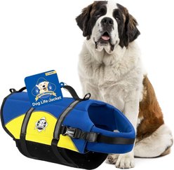 Paws Aboard Blue & Yellow Neoprene Dog Life Jacket, X-Large