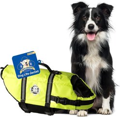 Paws Aboard Yellow Dog Life Jacket, Medium
