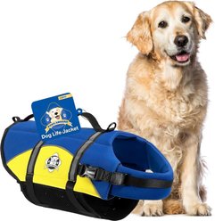 Paws Aboard Blue & Yellow Neoprene Dog Life Jacket, Large