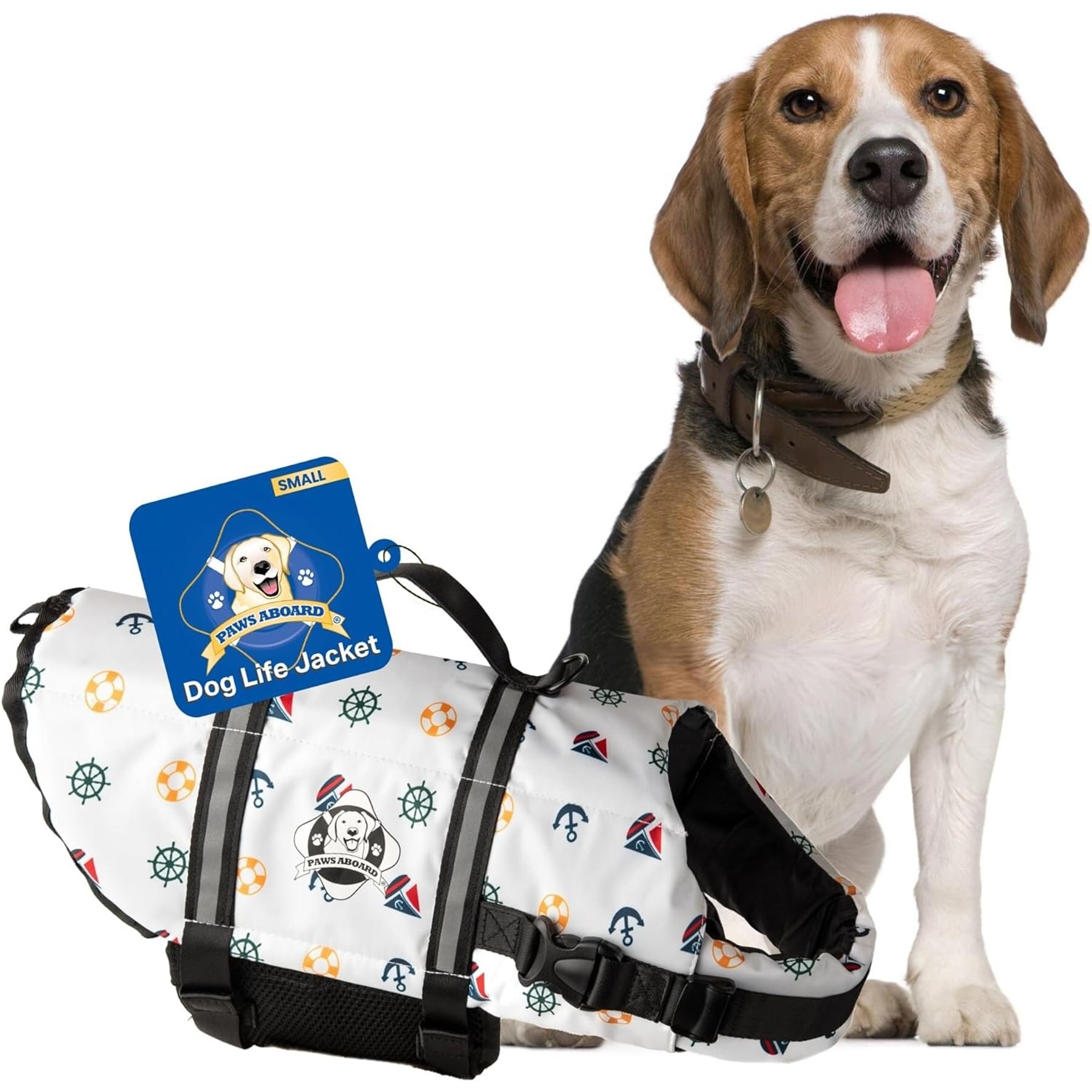 Paws Aboard Nautical Dog Life Jacket, Small