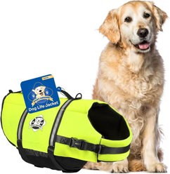 Paws Aboard Yellow Dog Life Jacket, Large