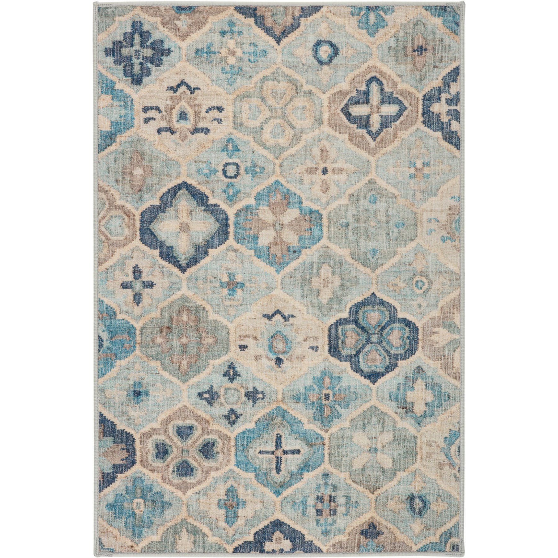 Annie Selke Dash & Albert Pali Machine Washable Rug, Blue, 3 x 5-ft