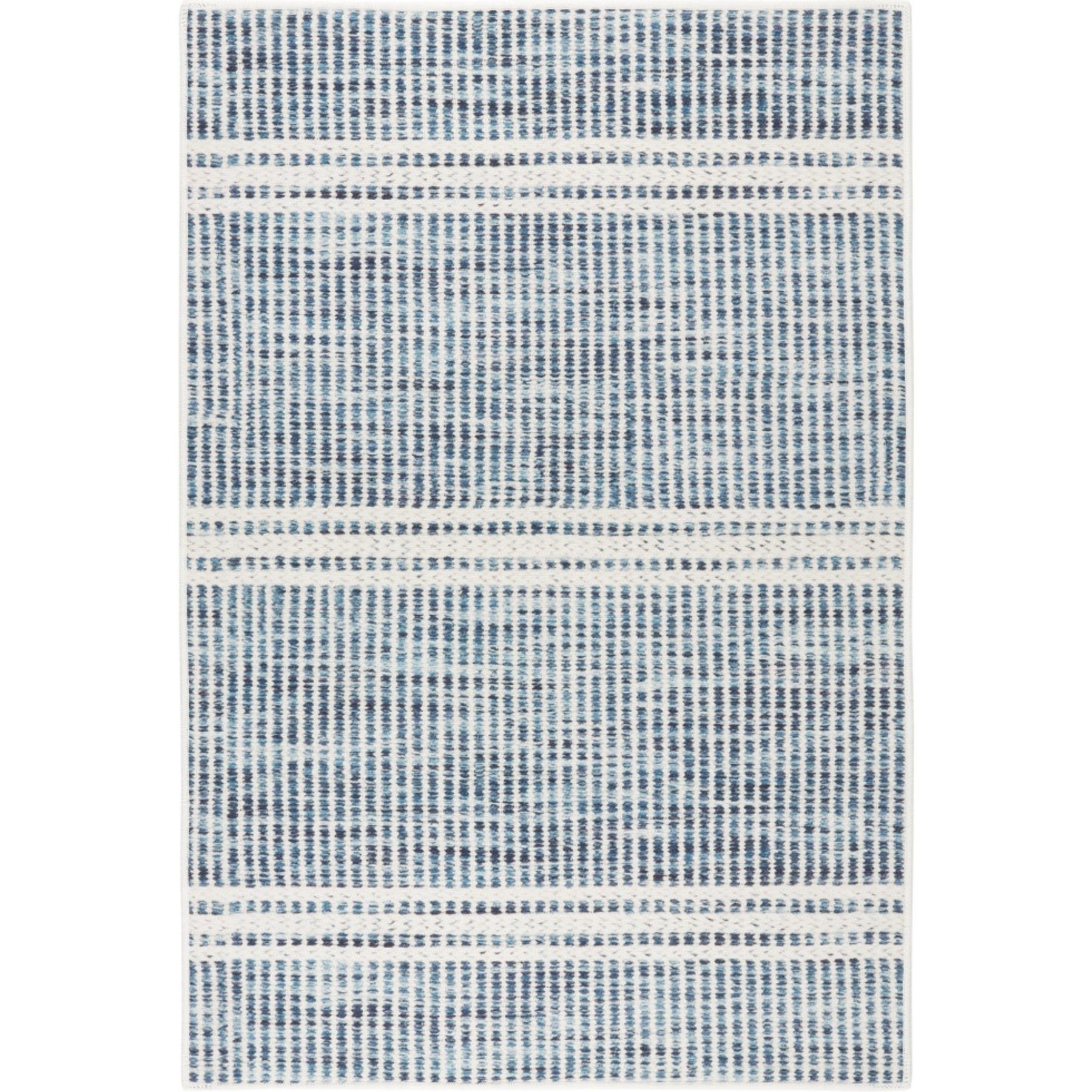 Annie Selke Dash & Albert Malta Machine Washable Rug, Blue, 2 x 3-ft