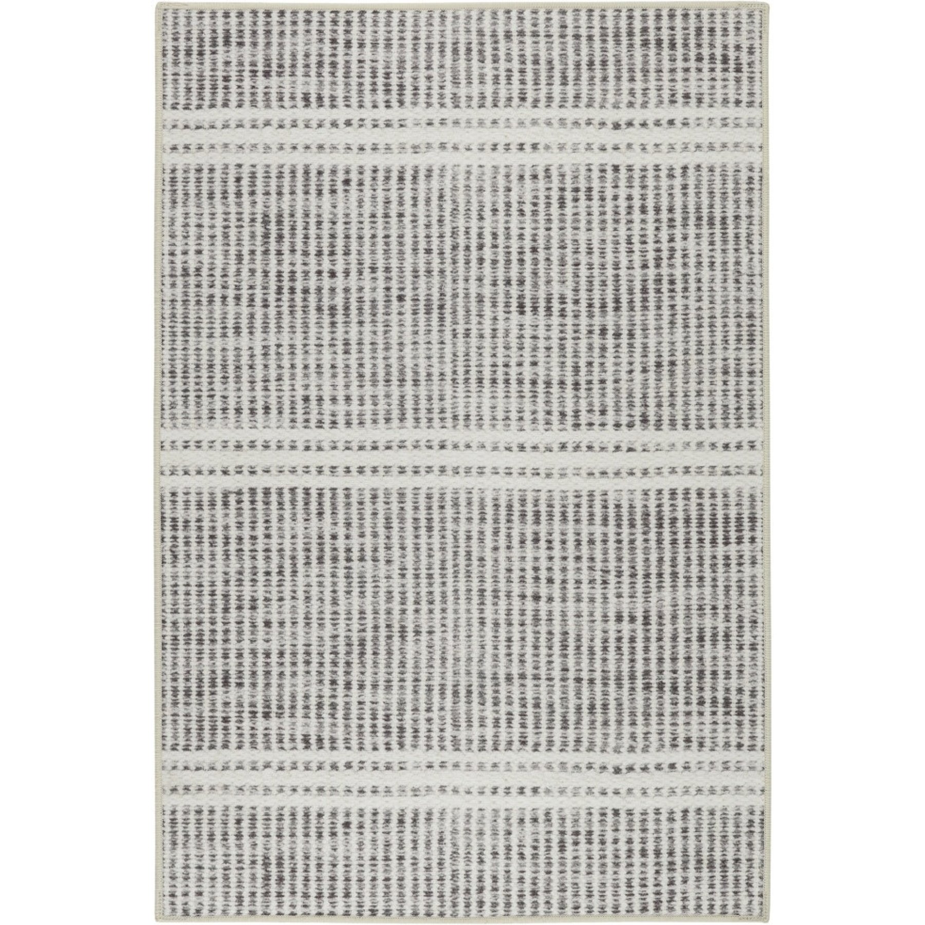 Annie Selke Dash & Albert Malta Machine Washable Rug, Grey, 6 x 9-ft