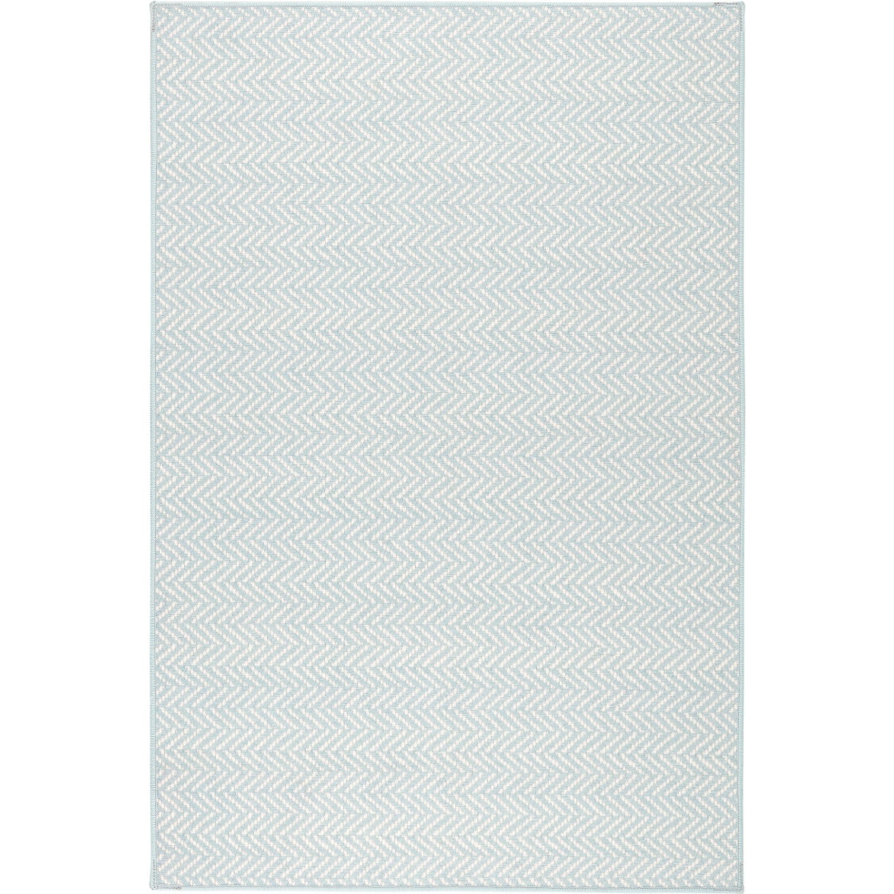 Annie Selke Dash & Albert Herringbone Machine Washable Rug, Swedish Blue, 7.6 x 9.6-ft