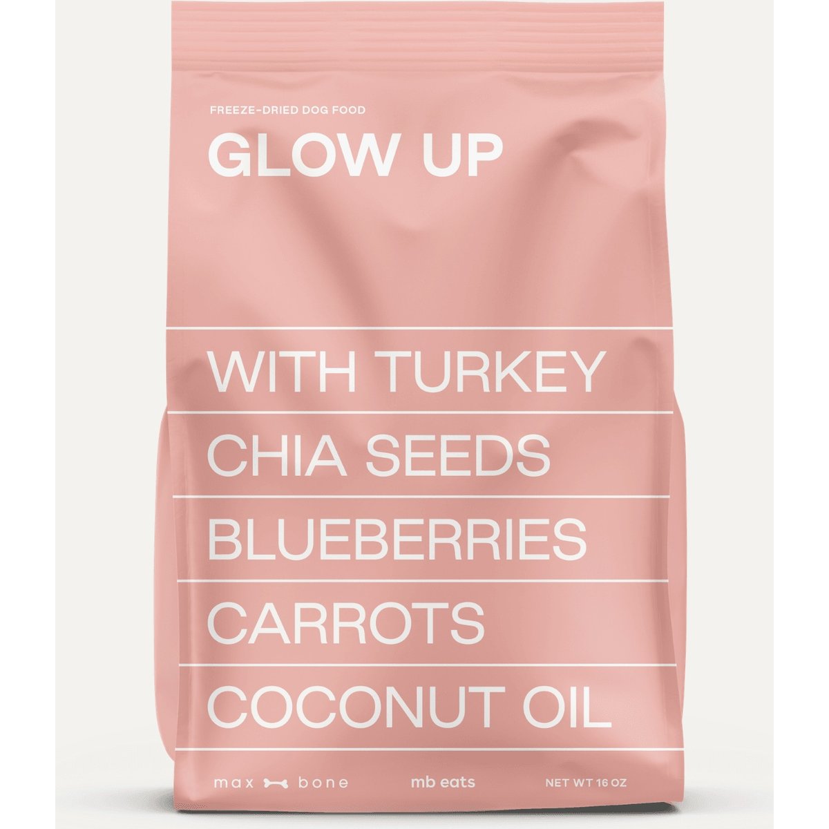 maxbone Glow Up Grain-Free Raw Turkey Recipe Freeze-Dried Dog Food, 16-oz bag