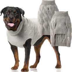 Pet Passion Clark The Chunky Cable Dog Sweater Vest, Cashmere, XXX-Small