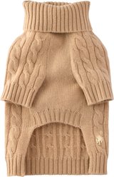 Pet Passion Gable The Cable Knit Wool Cashmere Dog Sweater, Camel, XXX-Small slide 2 of 9