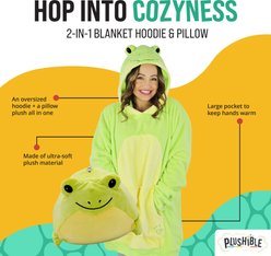 Plushible Fren Froggy Snugible Hoodie, Green slide 2 of 6