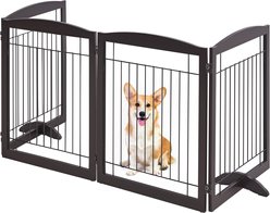 Yaheetech 4-Panel Metal Dog Gate Dog Exercise Playpen, 32-in H, Espresso slide 2 of 6