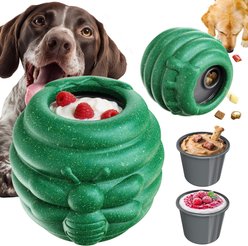 KADTC 3 in 1 Honey Jar Fillable Freeze Enrichment Dog Treat Dispenser Chew Toy