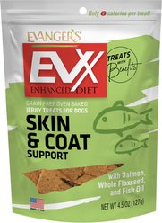 Evanger's EVX Enhanced Diet Skin & Coat Support Jerky Treats for Dogs, 4.5-oz bag