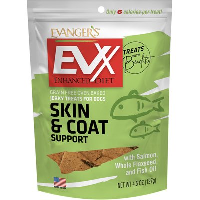 Evanger's Evanger's EVX Enhanced Diet Skin & Coat Support Jerky Treats for Dogs, 4.5-oz bag