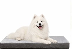 LFC PETS Ultra Comfort Memory Foam Dog Bed with Removable Cover, Grey, Large