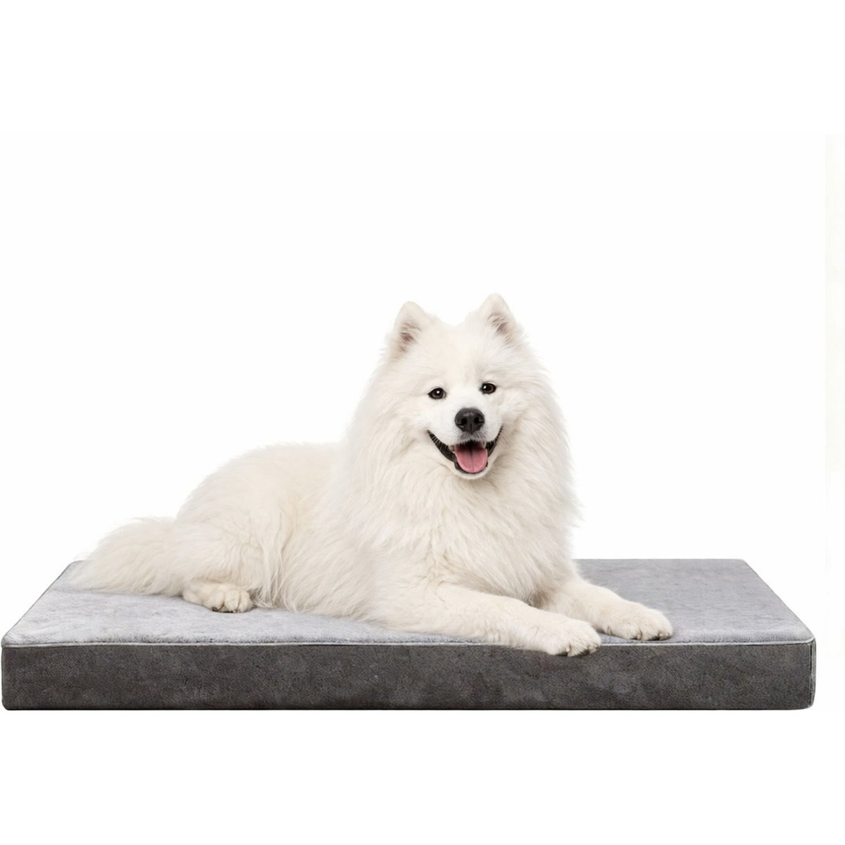 LFC PETS Ultra Comfort Memory Foam Dog Bed with Removable Cover, Grey, Large