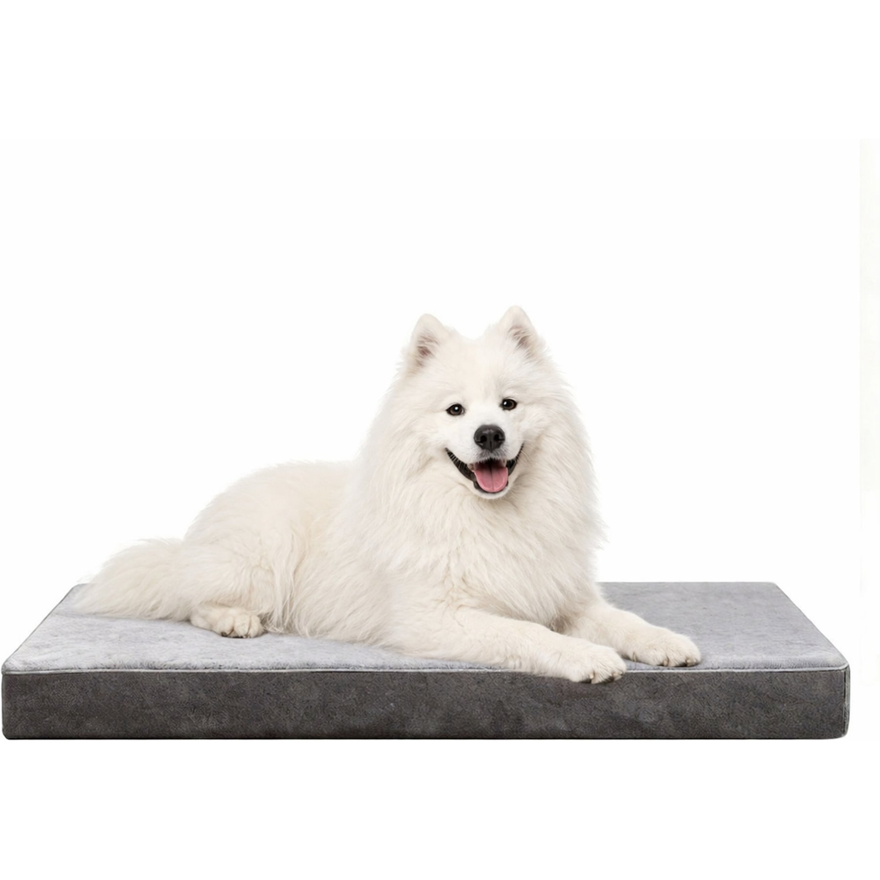 LFC PETS Ultra Comfort Memory Foam Dog Bed with Removable Cover, Grey, Large