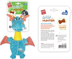 Gigwi Wild Hunter Dinosaur TPR Chew Neck Squeaky Plush Dog Toy, Blue slide 2 of 8