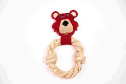 Angel Bear Squeaky Rope Tug Dog Toy, Red, Medium