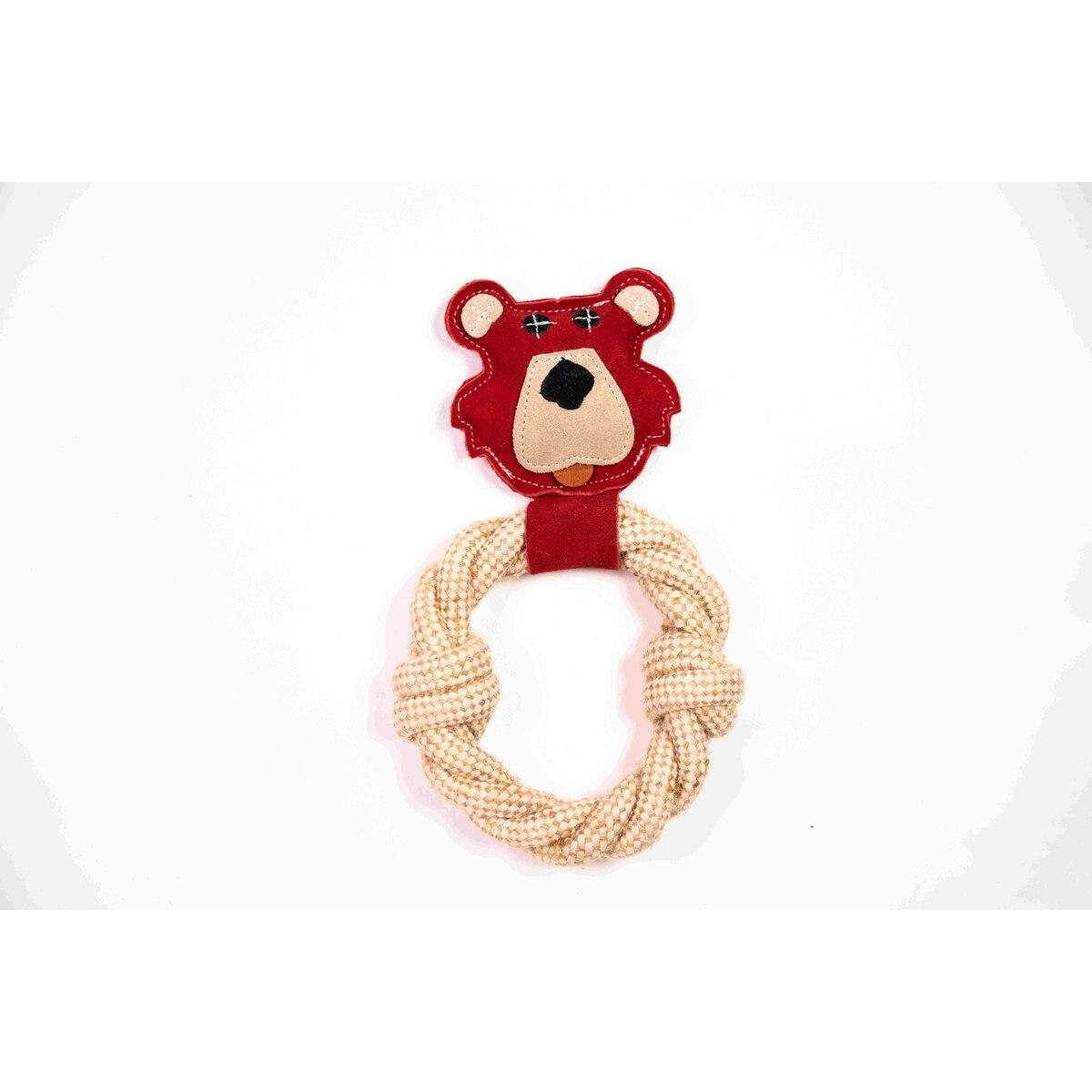 Angel Bear Squeaky Rope Tug Dog Toy, Red, Medium