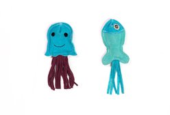 Angel Sea Creatures Chaser Cat Toy with Catnip, Turquoise & Purple