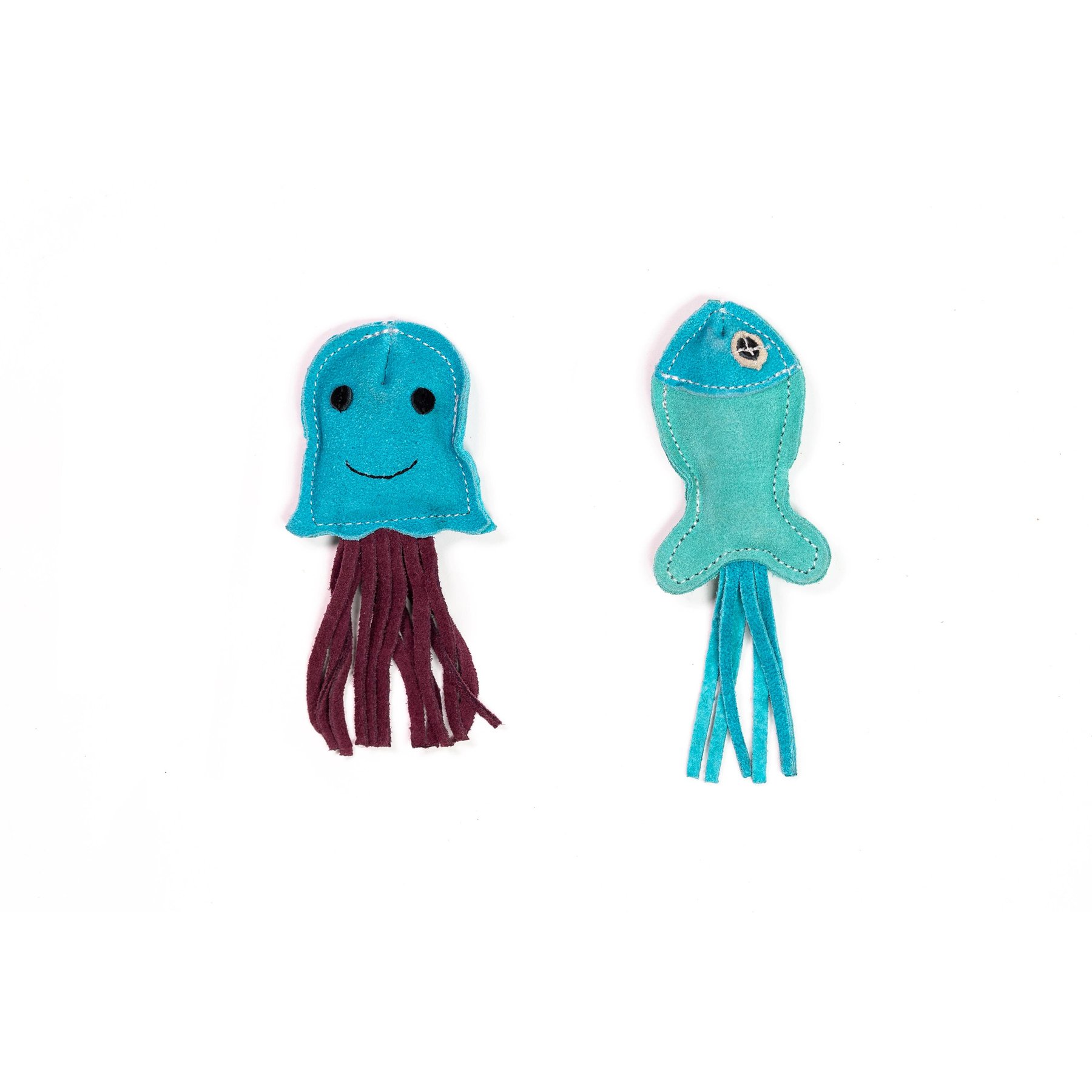 Angel Sea Creatures Chaser Cat Toy with Catnip, Turquoise & Purple