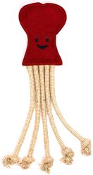 Angel Octopus Squeaky Rope Tug Dog Toy, Red, Large