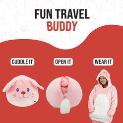Plushible Mochi Bunny Snugible Hoodie, Pink slide 2 of 6