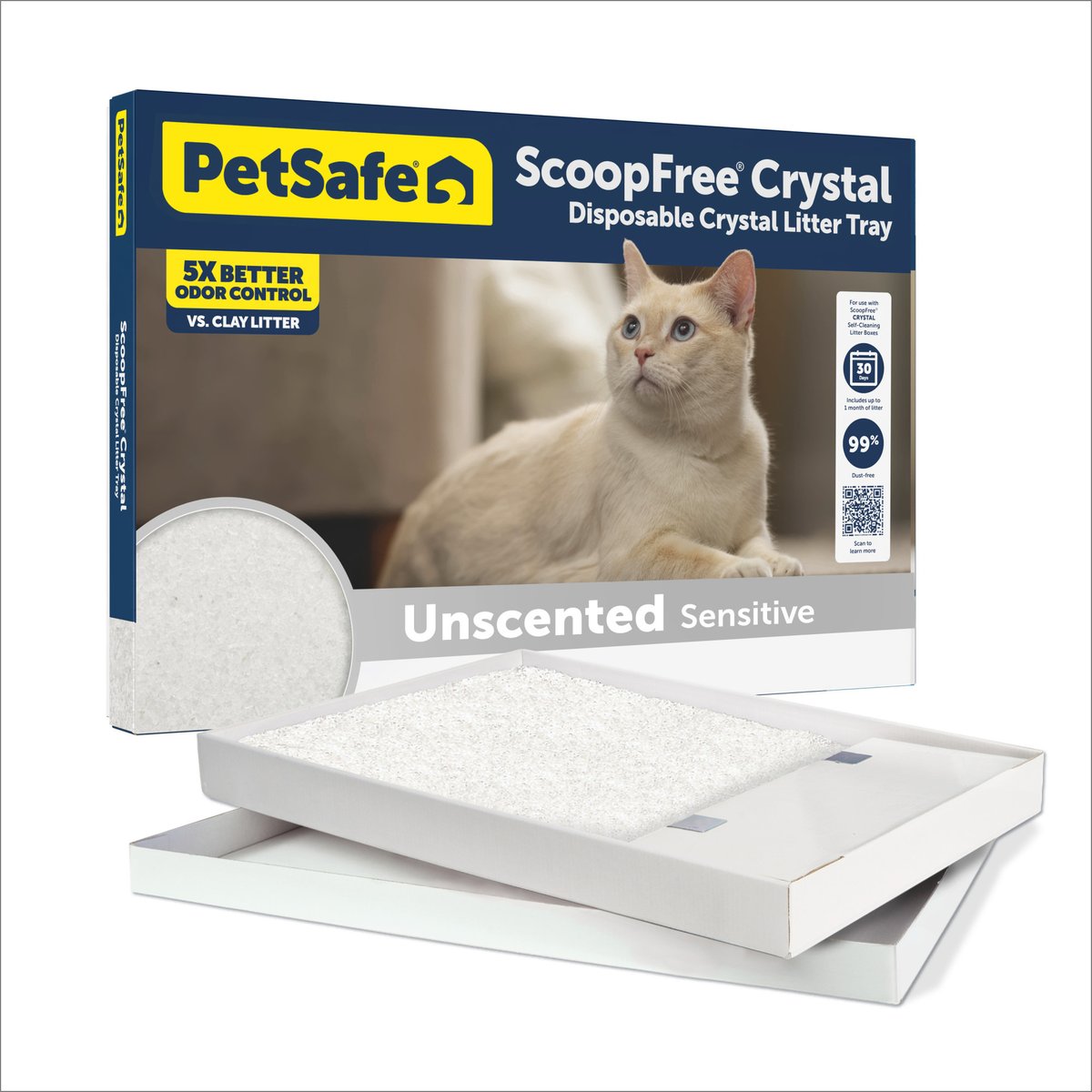 PetSafe ScoopFree Crystal Cat Litter Box Tray Refill with Fragrance-Free Crystals, 1 count