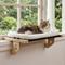 Show in main carousel: Invenho Windowsill Soft Plush Cat Bed & Window Perch, White slide 1 of 5