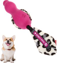 Gigwi Push to Mute Duck Squeaky Plush Rubber Dog Toy, Pink