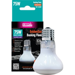 Arcadia Reptile GoldenSun Reptile Basking Flood Light, 75-watt, 1 count