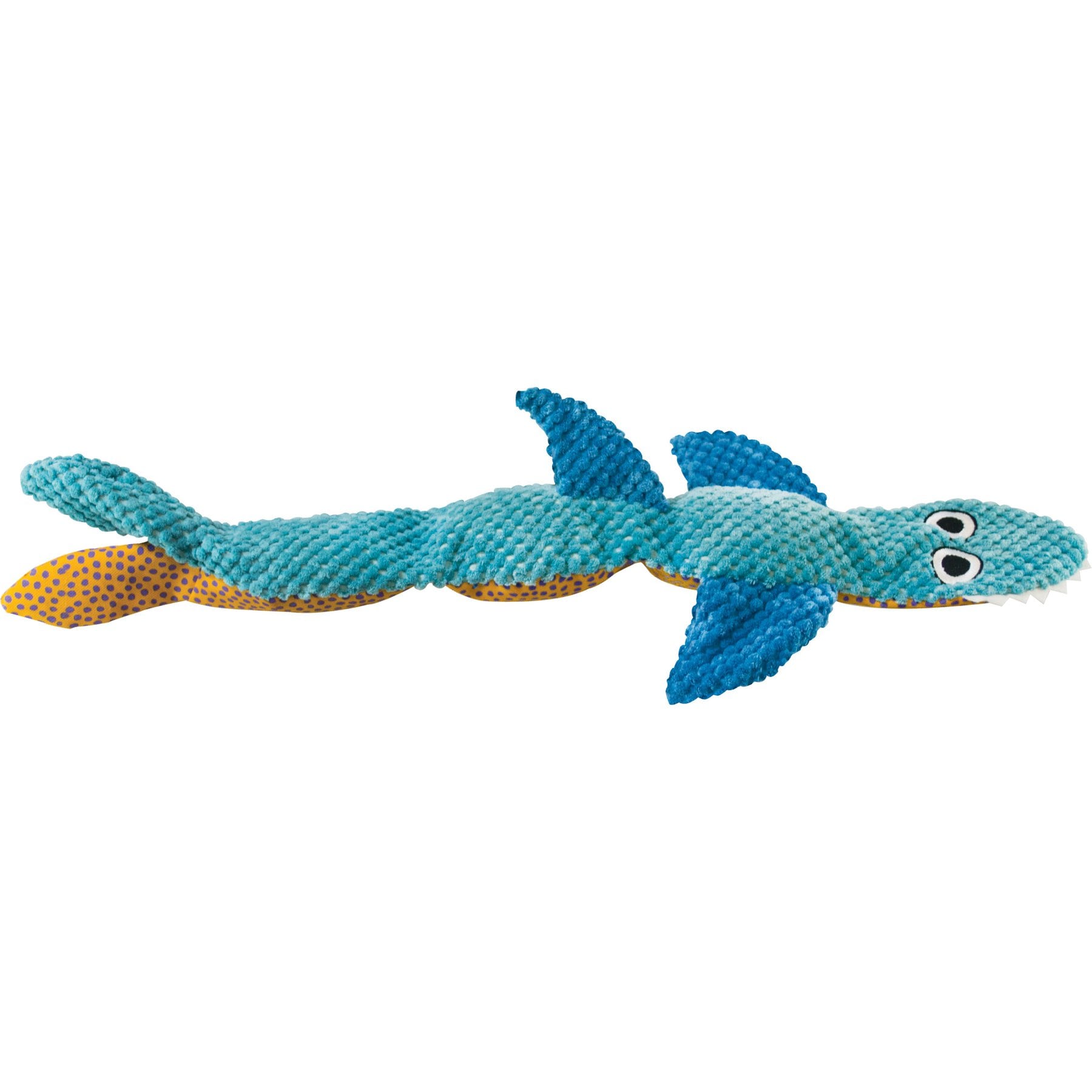 Pupstages Stuffing-Free Floppy Shark Plush Dog Toy with Squeakers & Crinkle, Large