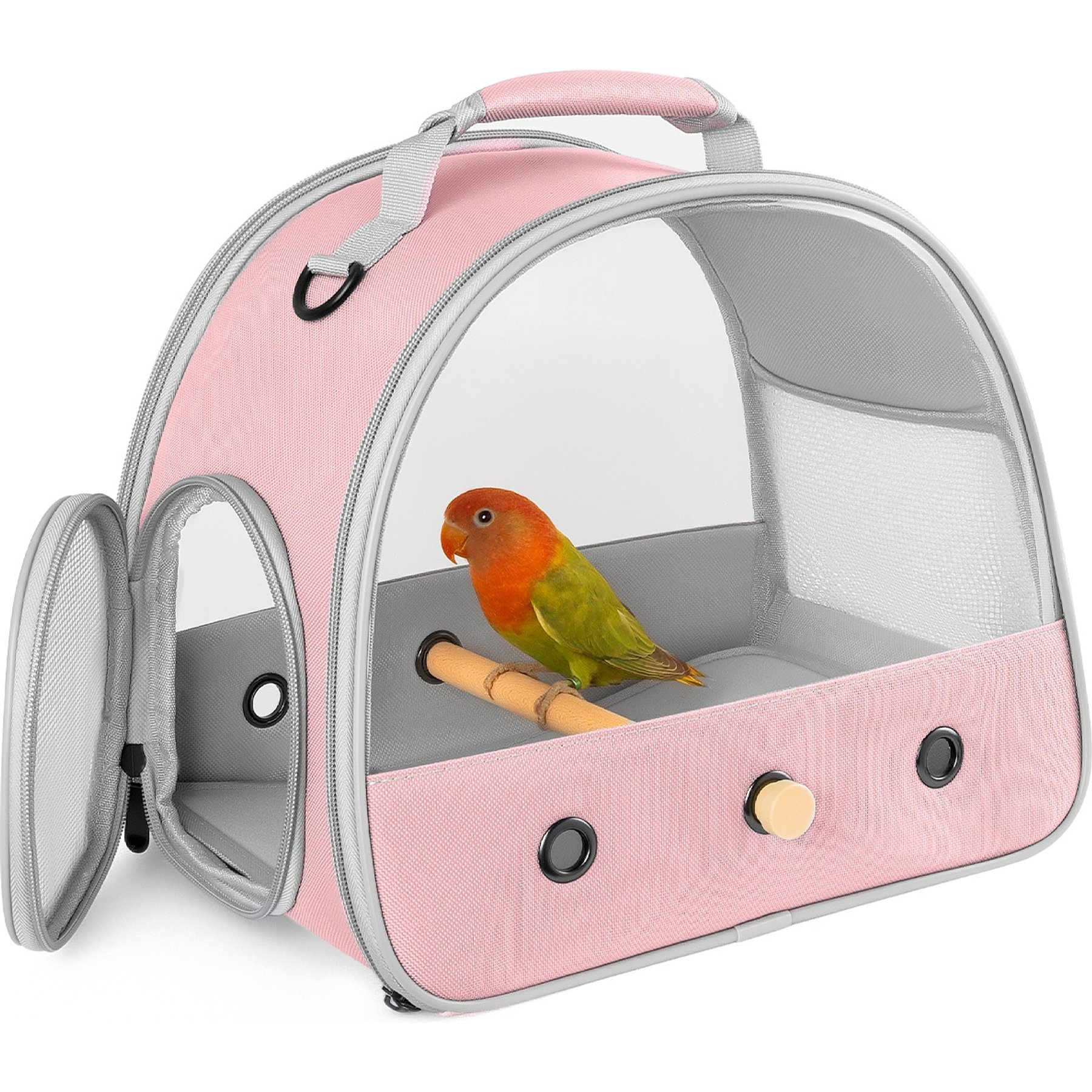 Halinfer Portable Bird Travel Carrier Cage, 1-lb bag, Pink