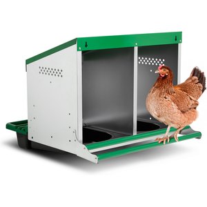 Homestead Essentials Classic 2 Compartment Reverse Chicken Nesting Box with Perch