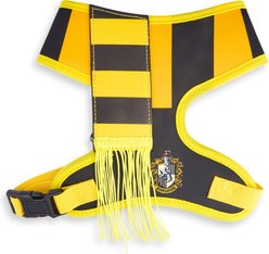 Buckle-Down Harry Potter Hufflepuff Stripe Yellow with Scarf Applique Dog Harness, Multicolor, X-Large: 20 to 31-in chest