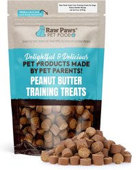 Raw Paws Peanut Butter Chicken-Free Adult Soft & Chewy Training Dog Treats, 6-oz bag