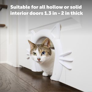 PetSafe Durable Interior Cat Door, Up to 20-lbs, ​​​​​​​White