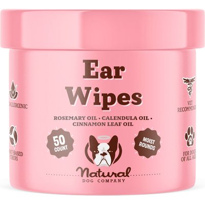 Natural Dog Company Natural Dog Company Ear Dog Grooming Wipes, 50 count