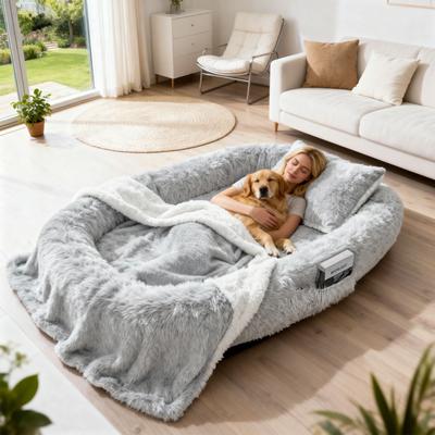 BERENLEFE Oversized Orthopedic Memory Foam Lounge Human Dog Bed