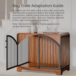 Berenlefe Farmhouse Wooden Kennel Dog Crate with Arched Doors & with Metal Bars, Brown, 40.16 x 23.6 x 33.35-in slide 2 of 7